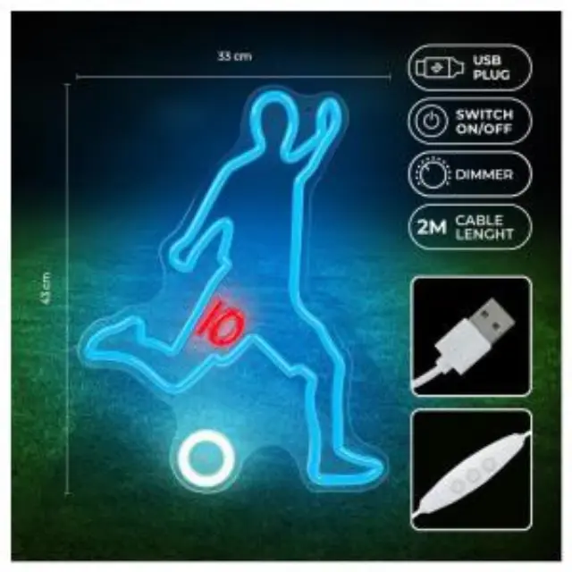 Neon Plexi LED Forever Light FPNE31 FOOTBALLER (USB/Μπαταρίας & On/Off) Πολύχρωμο N66697 3