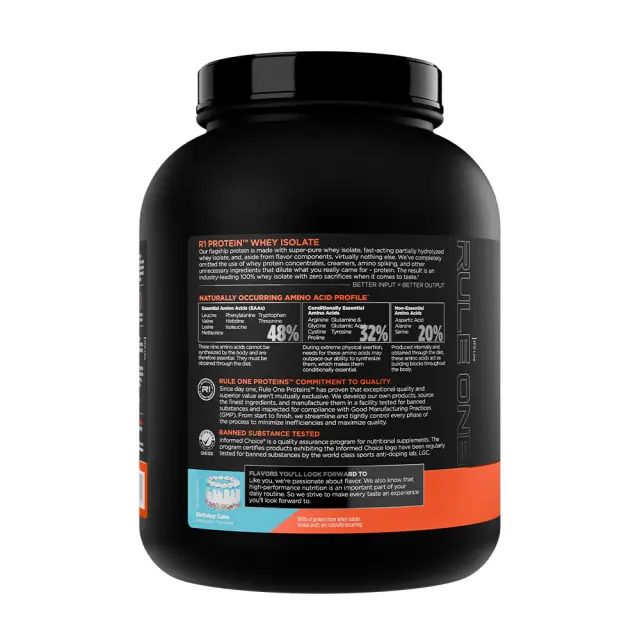Rule1 R1 Protein Whey Isolate Birthday Cake, 5 lbs 3