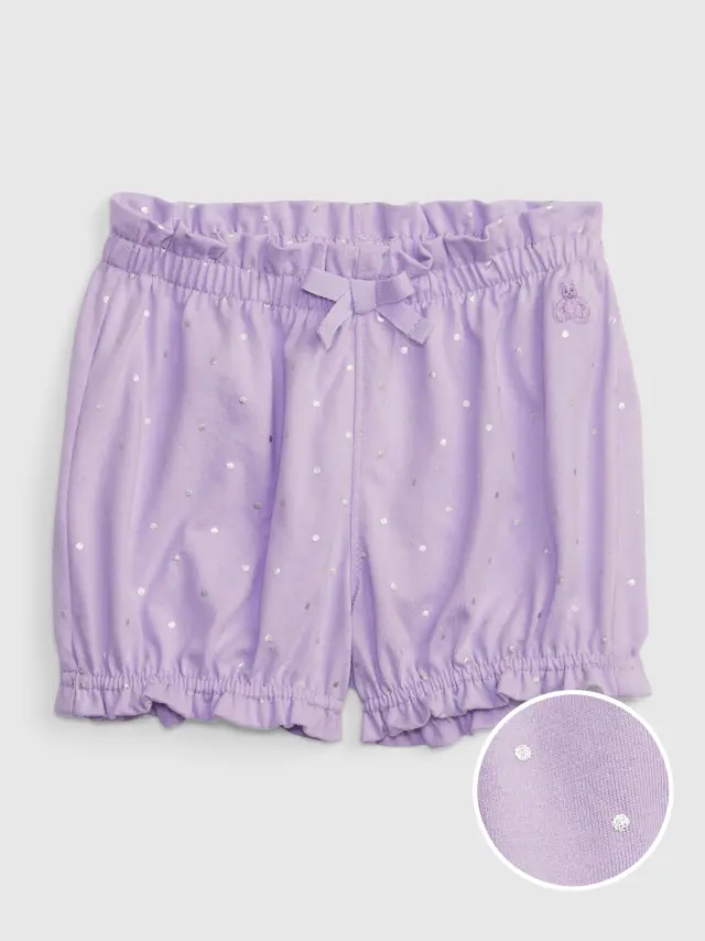 Μωβ Βρεφικό 100% Οργανικό Βαμβάκι Mix and Match Pull-On Σορτς PURPLE LOTUS - 18-24M