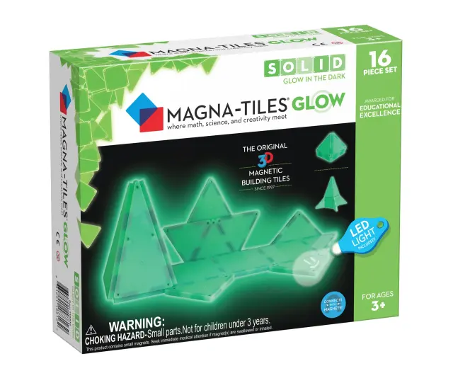 Magna-Tiles Μαγνητικό Παιχνίδι Μαγνητικά Πλακίδια Glow 16 Κομμάτια για 3+ ετών 18816