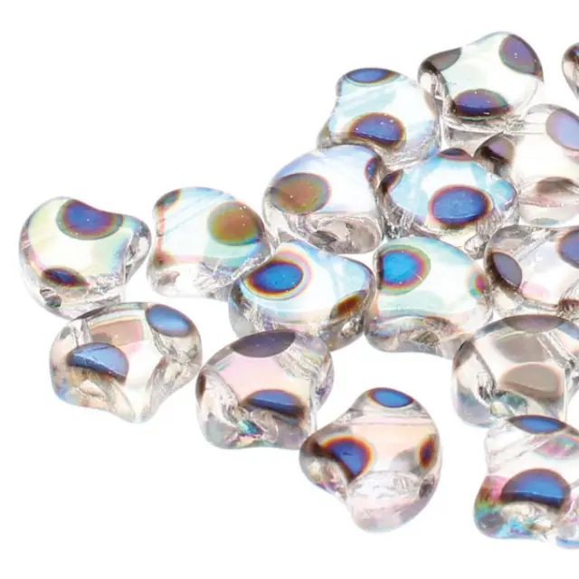 Χάντρα Matubo Ginko 7.5mm - Crystal AB Full Azuro Dot ~10gr
