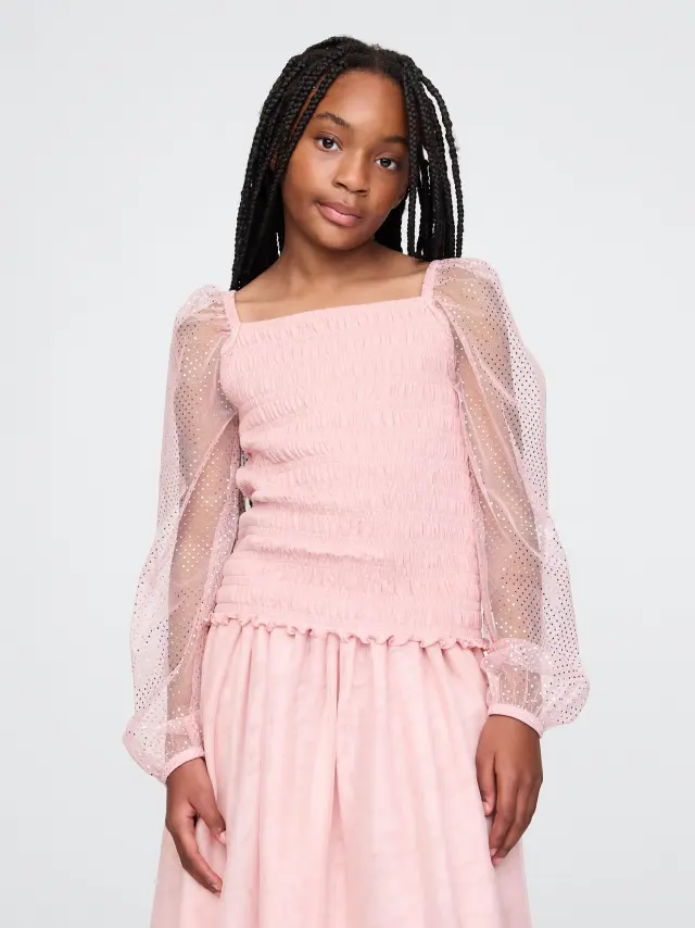 Παιδικό Smocked Puff Sleeve Τοπ Primitive