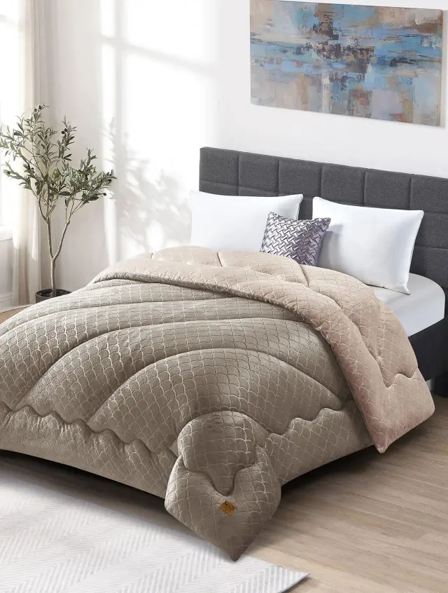 Κουβερτοπάπλωμα LUNORA CREAM MADI ημίδιπλο: 180 x 240 εκ.