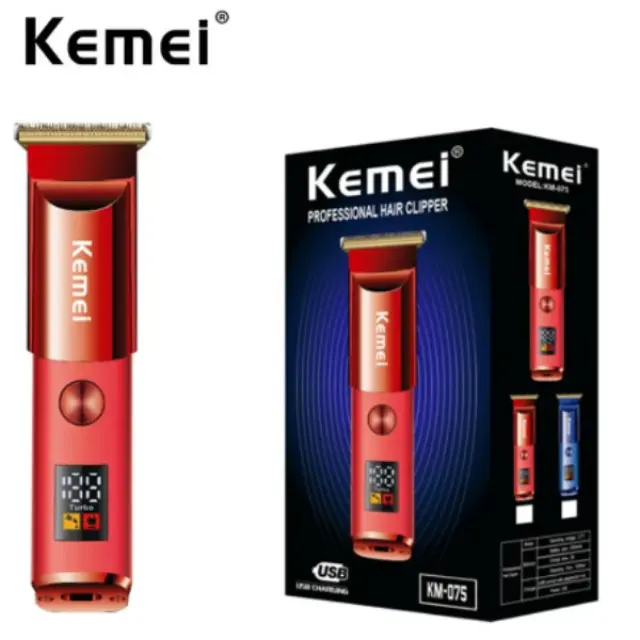 Kemei Επαναφορτιζόμενη Κουρευτική Μηχανή Κόκκινη KM-075 2