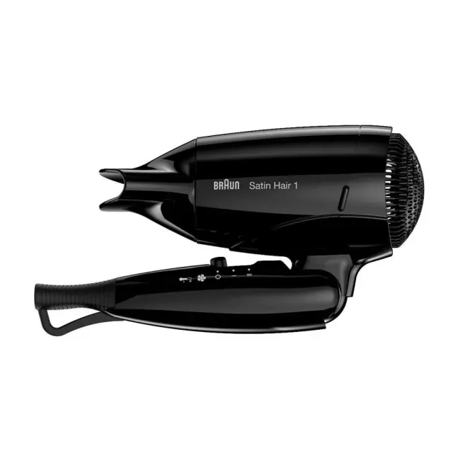 Πιστολάκι Μαλλιών Ταξιδίου Braun BRHD130 Satin Hair 1 Style & Go 1200W με 2 Επίπεδα Θέρμανσης και Ιονική Λειτουργία Μαύρο 3