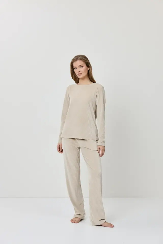 Aruelle Nadia Σετ Σπιτιού Βελουτέ Ριμπ Beige 3