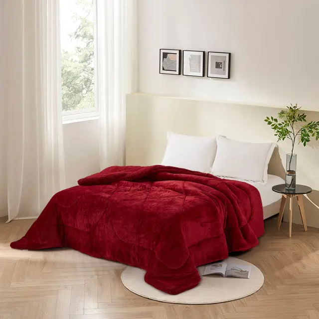 Κουβερτοπάπλωμα 160x220 Μονό 770gsm Anna Riska Vienna Bordeaux 100% Πολυέστερ