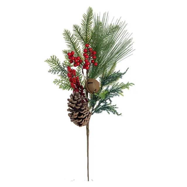 Κλαδί mixed pine κουκουνάρια κ berries 68cm Homeguru MS637