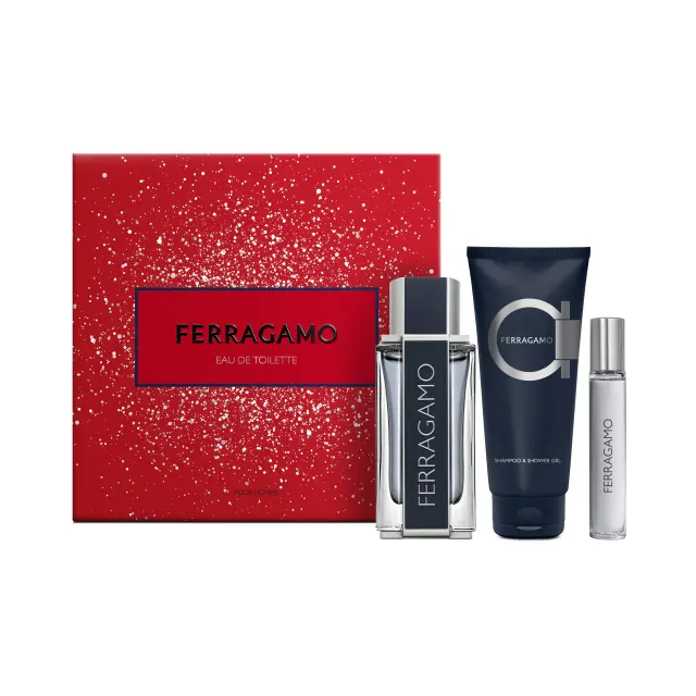 Ferragamo Eau De Toilette 100ml & Shower Gel 100ml & Travel Spray 15ml