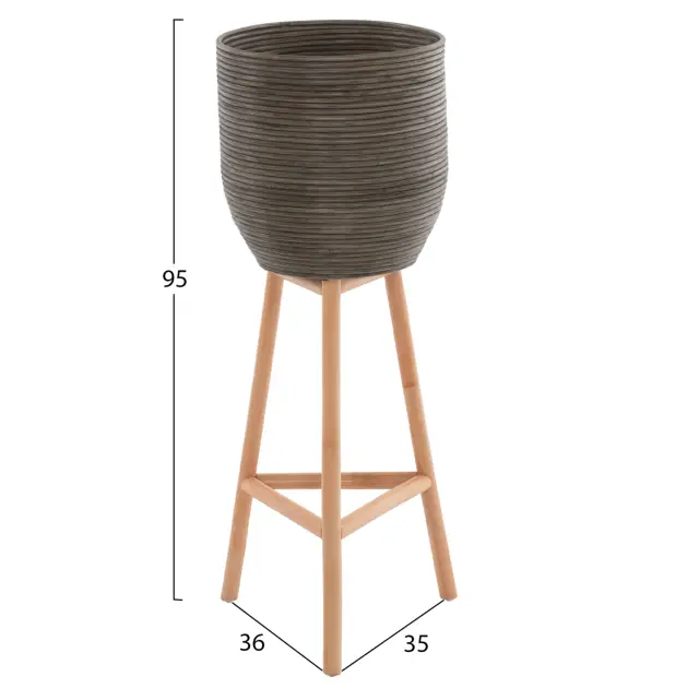 ΓΛΑΣΤΡΑ ΑΠΟ RATTAN ΚΑΙ BAMBOO FB97724 36Χ35Χ95Yεκ.ΦΥΣΙΚΟ - ΠΡΑΣΙΝΟ 2