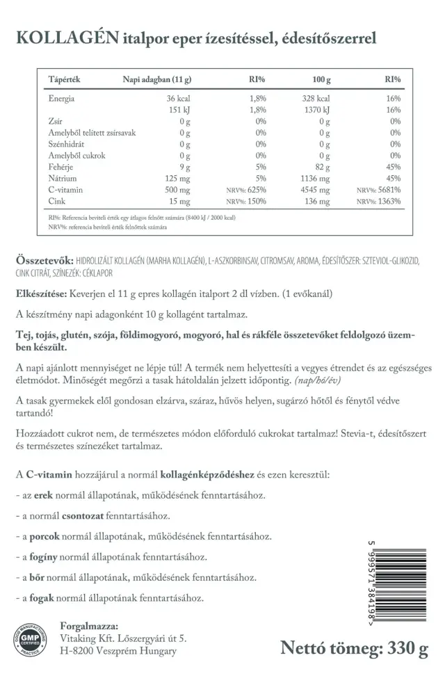 Vitaking Hydrolysed Beef Collagen Strawberry, 330 g 2