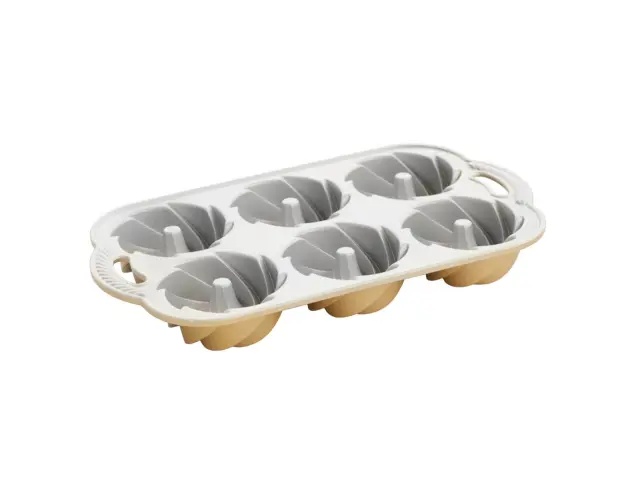 Φόρμα για 6 μικρά κέικ Heritage Nordic Ware Premier Gold με τρύπα και διαστάσεις 38x22.5x4.5cm88077 3