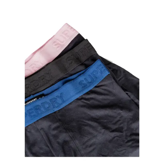 Superdry Ανδρικό Boxer Μακρύ Classic Organic Cotton - Τριπλό Πακέτο, Χρώμα Black-Black Blue-Black Pink - S 2
