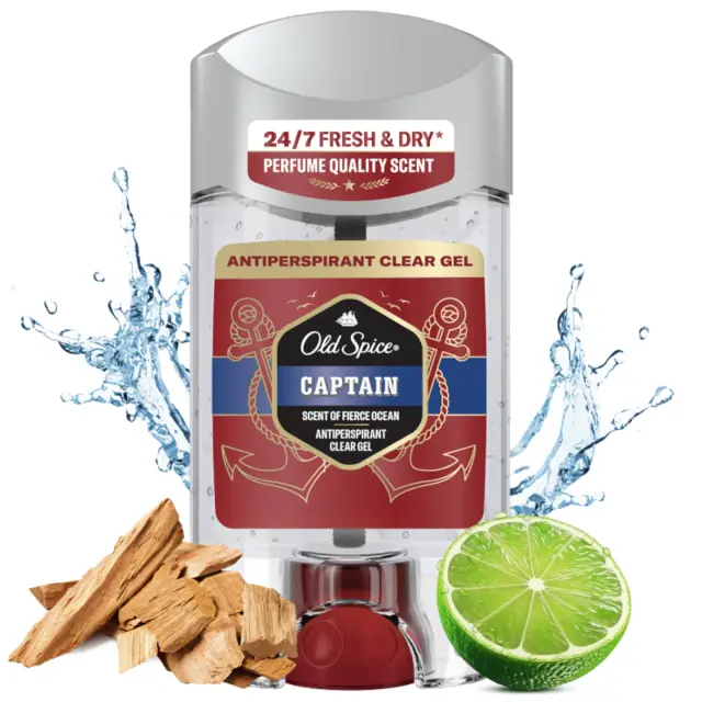Old Spice Captain Antiperspirant Clear Gel Ανδρικό Αποσμητικό Gel 70ml 2