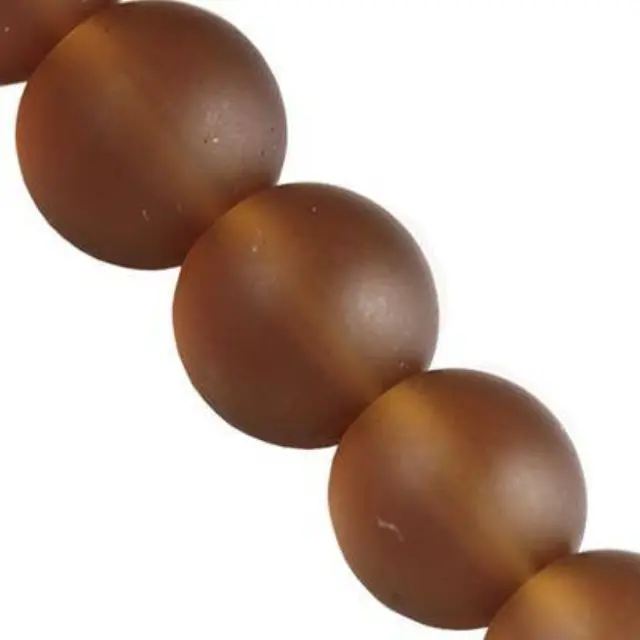 Χάντρα Γυάλινη Frosted - Ø10mm - Brown ~80τεμ