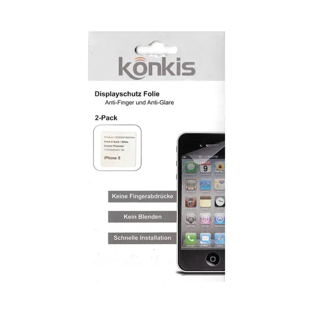 Προστατευτική Μεμβράνη Οθόνης Konkis Screen Protector Για Apple iPhone 5 / 5s / SE Front Clear & Back White 2