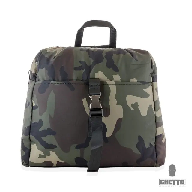 Ghetto Medium Backpack Classic Camo Street Backpack with Buckle Strap