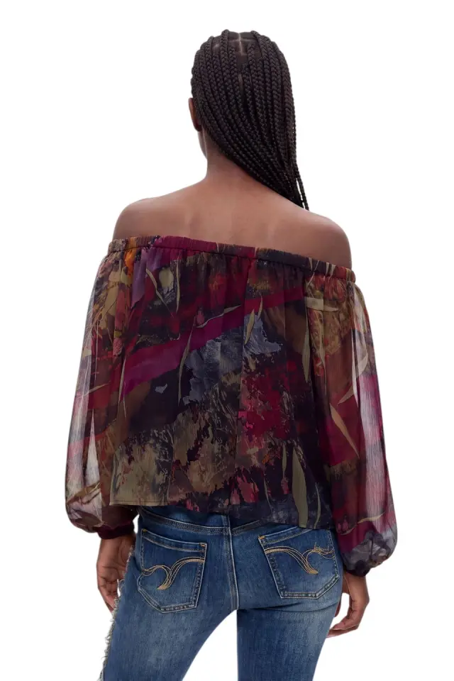Desigual - Γυναικεία Μακρυμάνικη Μπλούζα Paris 26WWBW03-4092 Χακί/Μπορντό 3