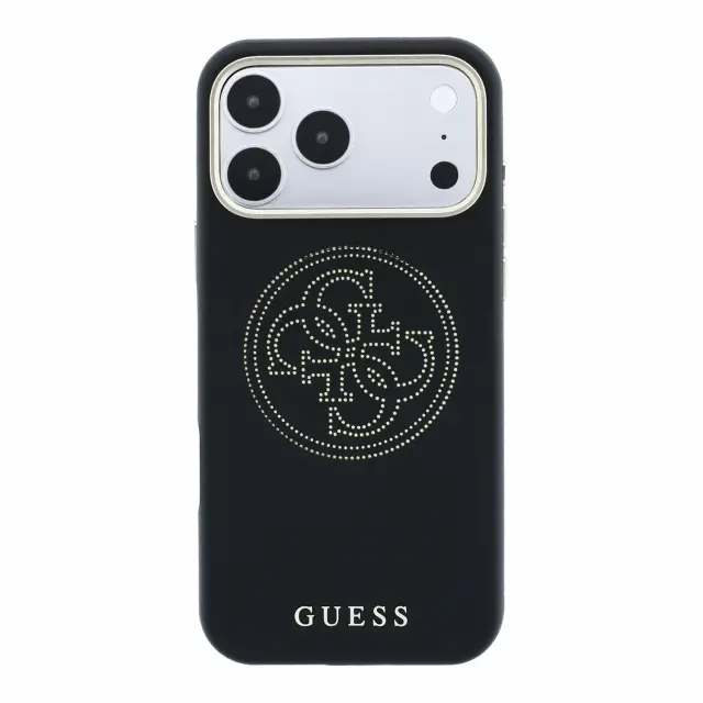 Guess PU Semi Wrap Perforated 4G Logo MagSafe Case for iPhone 18 Pro Max Black 3