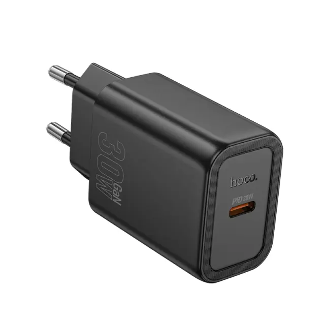 Φορτιστής Ταξιδίου Hoco N62 Gentle με 1 Εξόδο Φόρτισης GaN USB-C PD30W Quick Charge 5V 3.0A Μαύρος