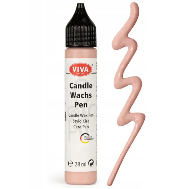 Candle Wax Pen Viva Decor, χρώμα-στυλό για διακόσμηση κεριών 28ml, Σομόν