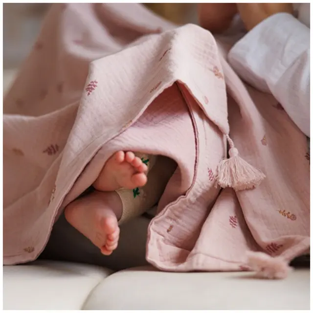 Βρεφική Κουβέρτα Μουσελίνας BabyOno Ροζ 100% Βαμβάκι BN1566/01 3