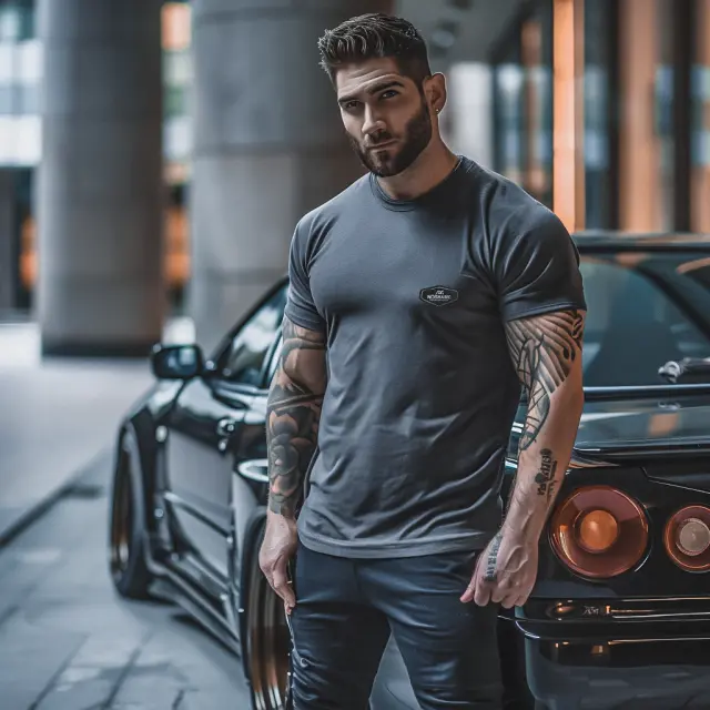 T-shirt Noshame® Ανθρακί με τύπωμα polymorphic - 122419 - XXL