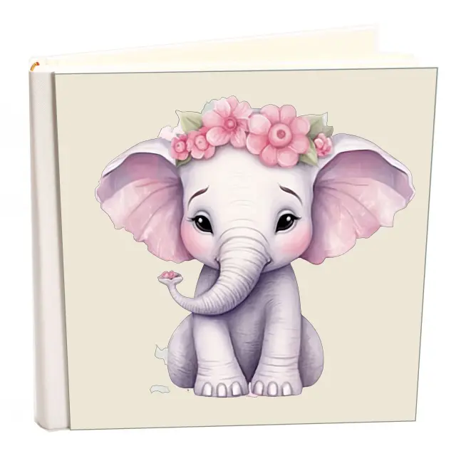 Άλμπουμ my album elephant 38 boho style με ριζόχαρτο 35x35cm και κουτί άλμπουμ
