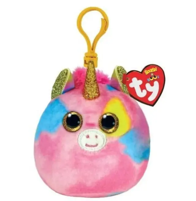 ty Squishy Beanies Fantasia Χνουδωτό Κλιπ Μονόκερος Πολύχρωμο (1607-39572) Πολύχρωμο