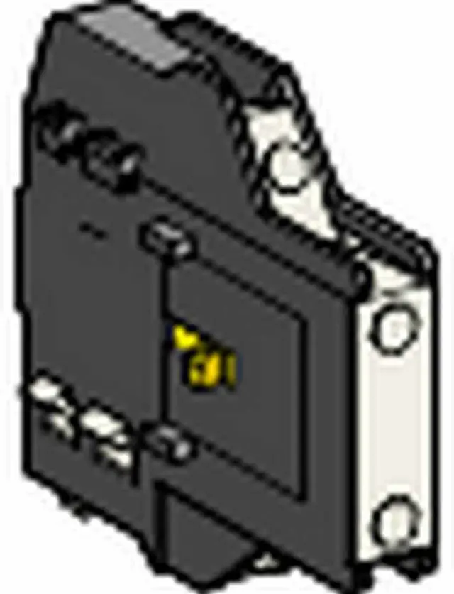 Auxiliary contact block, TeSys Deca, 1NO + 1NC, side mounting, screw clamp terminals