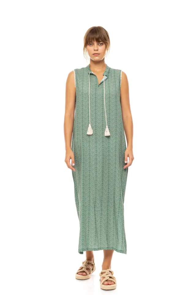 Beachwear Long B590 Jungle Green Pink Label 3
