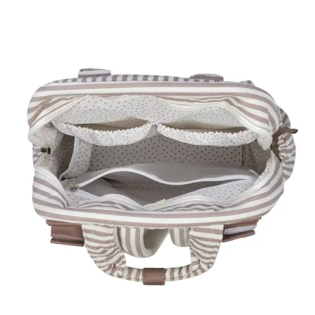 Walking Mum: Τσάντα Αλλαξιέρα Backpack Praline Strips Moka 3