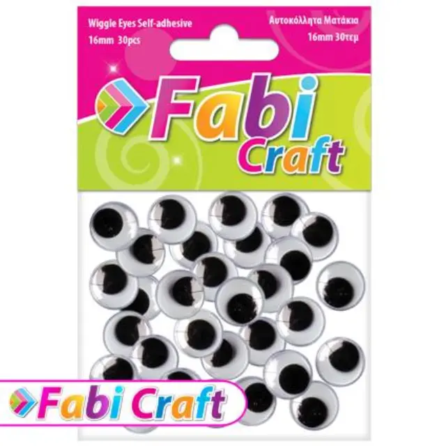 Ματάκια Αυτοκόλλητα Fabi 16mm 30τεμ