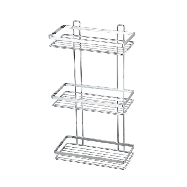 Estia Elegant Επιτοίχια Ραφιέρα Μπάνιου Inox με 3 Ράφια 25x12x46cm