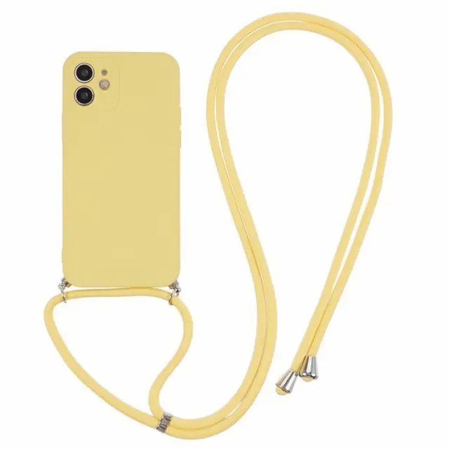 Θήκη Σιλικόνης με Κορδόνι για το Λαιμό για iPhone 11- Yellow OEM