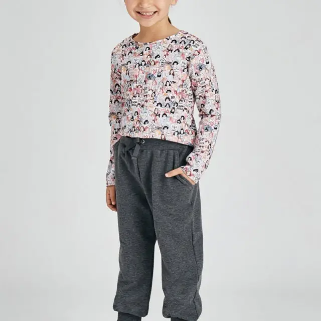 Baby 6 μηνών έως 4 ετών Παντελόνι jogger ξυρισμένο φούτερ μολυβί έντονο - 4Ε