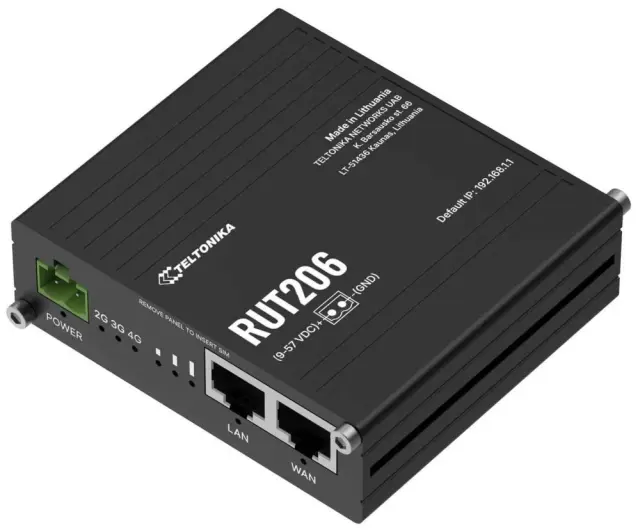 Teltonika RUT206 Industrial 4G LTE Wi-Fi Router, RS232 and RS485