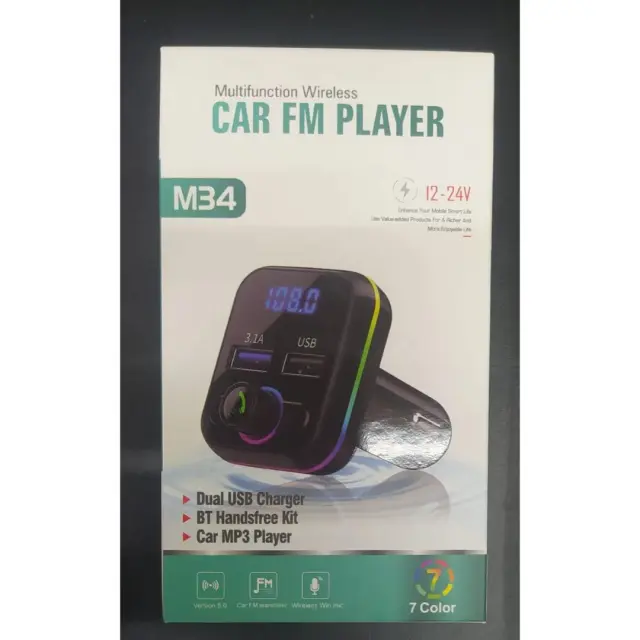 Leewello Car FM Player Transmitter 12-24V, Dual USB Charger,BT Handsfree, Car MP3 Player (LW-209)