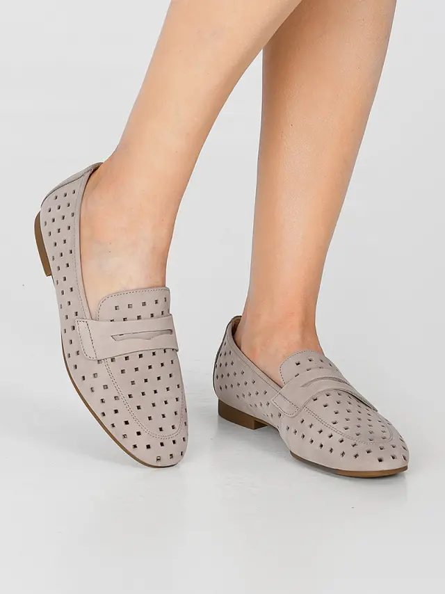 Gabor Μοκασίνια-Loafers Γυναικείο δέρμα Nubuck Γκρί GAB/65219 12-LEINEN 2