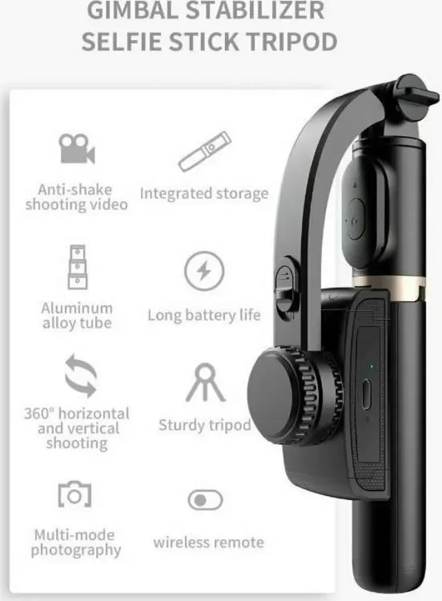 Selfie stick τρίποδο κινητού σταθεροποιητής με Bluetooth Μαύρο Q08