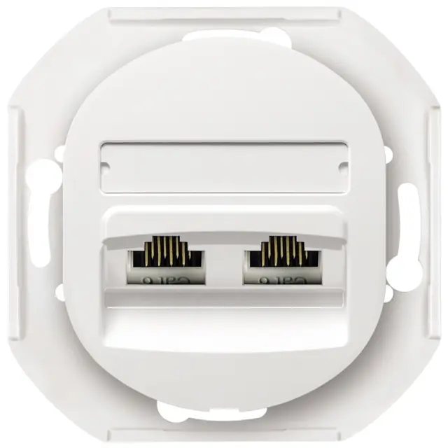 EON E614.0 Data socket double without cover frame 2xRJ45 Cat 5e UTP, white 15.005.0181