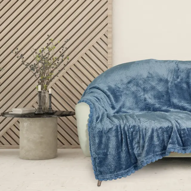 Κουβέρτα Καναπέ 130x170 330gsm Das Home 1186 Dusty Blue 100% Πολυέστερ