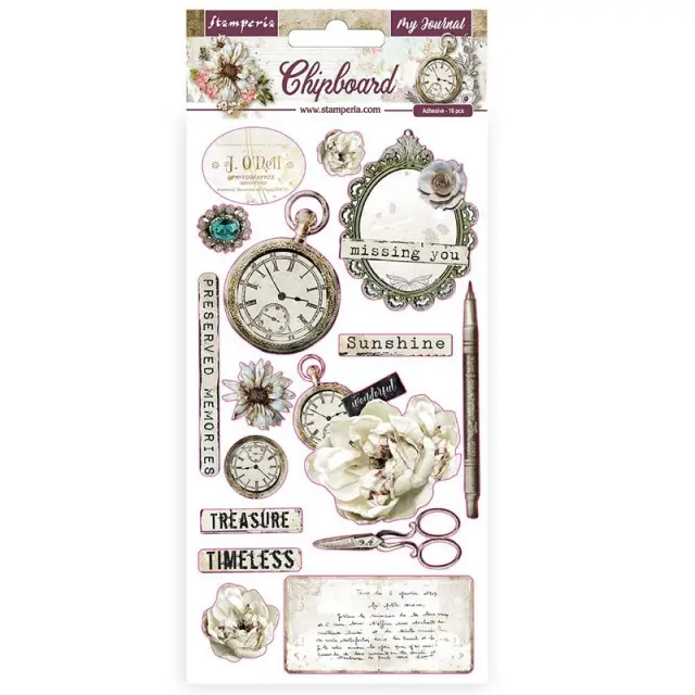 Die Cuts Chipboard Stamperia 15x30cm, Journal