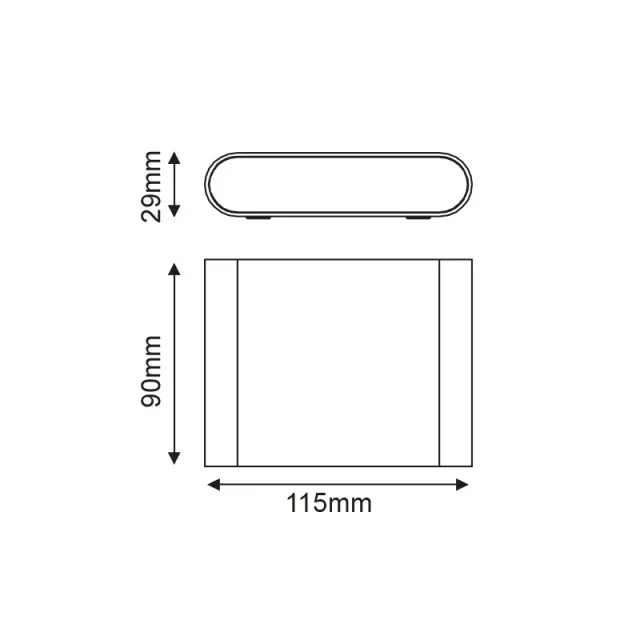 LED SMD WALL LUMINAIRE 7W 310LM 60° 230V AC 3.000K DARK GREY CRI80 IP54 30.000HRS / LG2631G 2