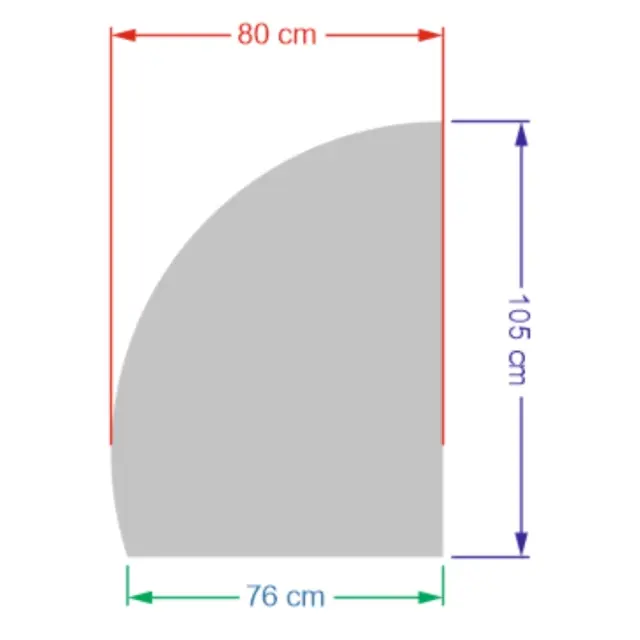 Stewehome Καθρέφτης LED σε Σχήμα Τετάρτου Κύκλου 80x105x105 cm 2