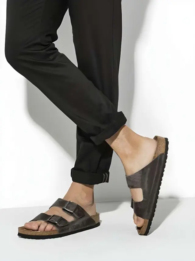 Birkenstock Πέδιλα Unisex δέρμα Γκρί BIR/ARIZONA SOFT 552801 IRON 2
