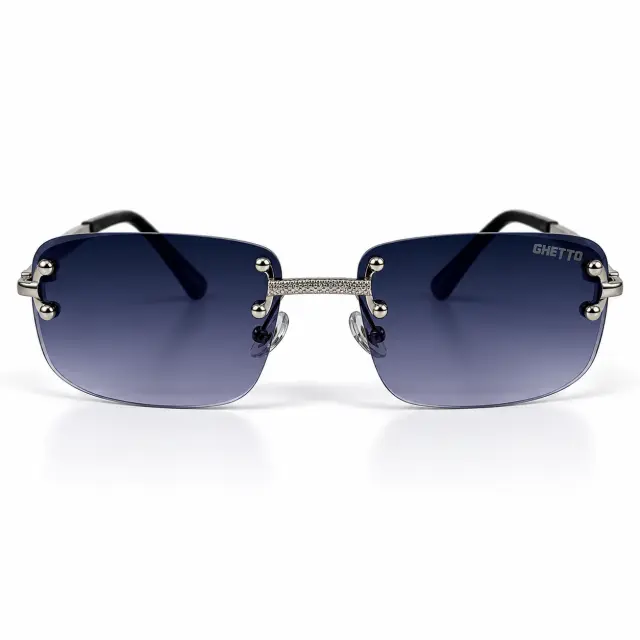 Ghetto Palette Sunglasses – Navy Gradient / Silver