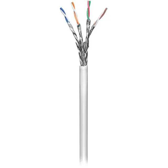 Καλώδιο δικτύου CAT 6, S/FTP, μονόκλωνο, σε κουλούρα 305m, σε γκρι χρώμα.
