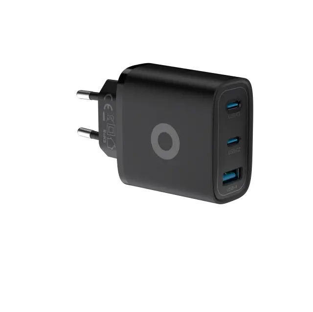Mobile Origin GaN 40W Wall Charger MO13, black 1 USB-A + 2 USB-C 3