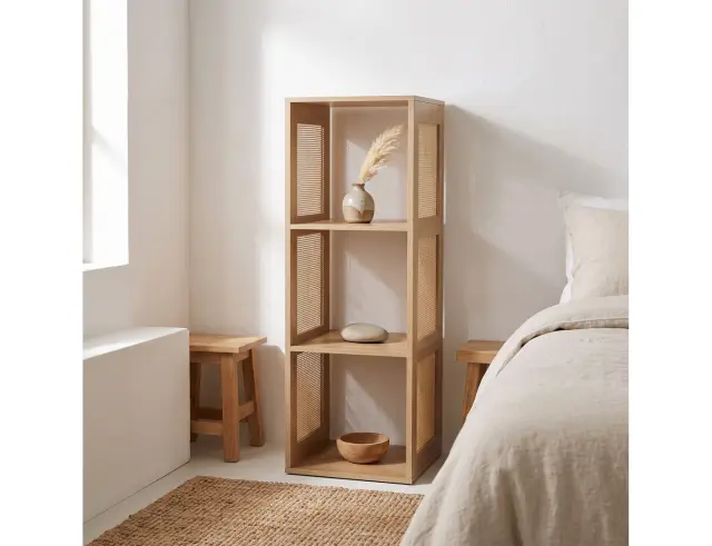 Ραφιέρα Οργάνωσης Bali Home Deco Factory με 3 ράφια και διαστάσεις 34x32x99cm - Συνδυάζεται με κουτιά αποθήκευσης - Σε απόχρωση Ξύλου HD0245